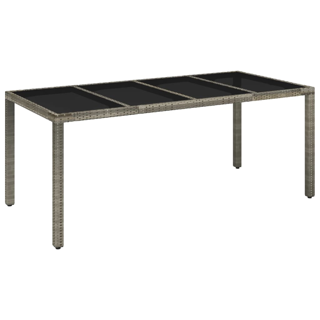 Set comedor jardín 9 pzas y cojines ratán sintético gris vidaXL