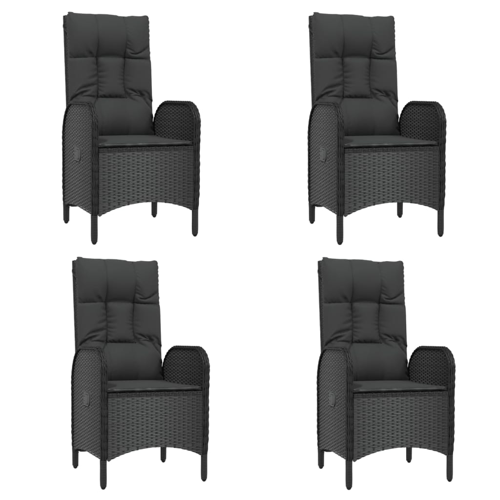 Set de muebles jardín 5 pzas con cojines ratán sintético negro vidaXL