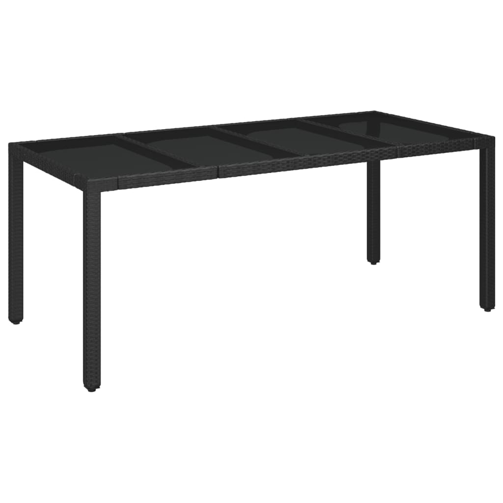 Set comedor jardín 7 pzas y cojines ratán sintético negro gris vidaXL