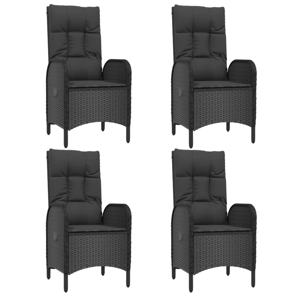 Set de muebles jardín 5 pzas con cojines ratán sintético negro vidaXL