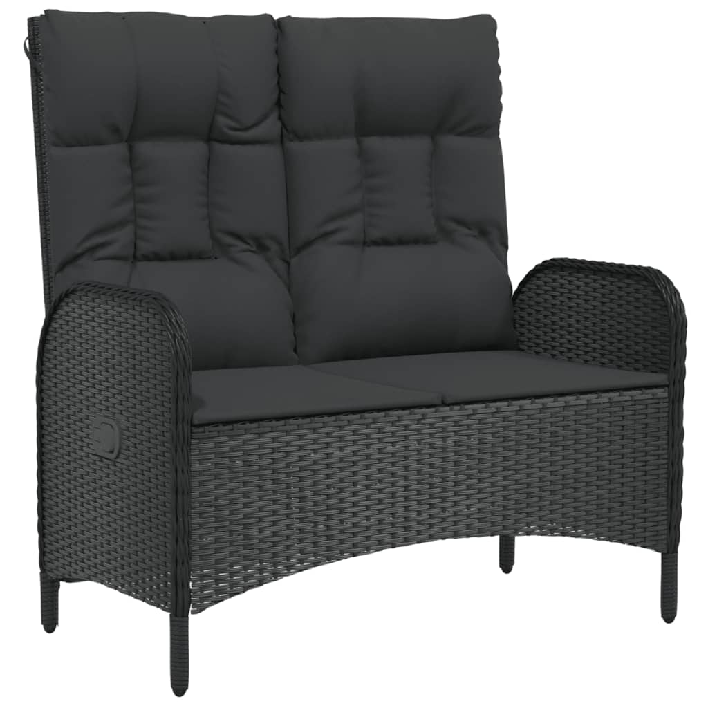 Set de muebles jardín 5 pzas con cojines ratán sintético negro vidaXL