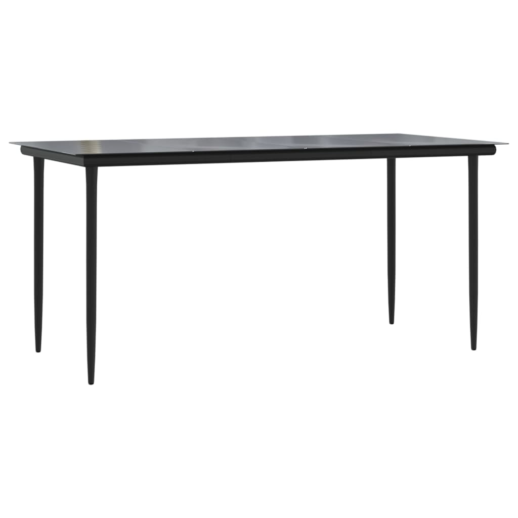 Set comedor jardín 5 pzas y cojines ratán sintético negro gris - Vetonek