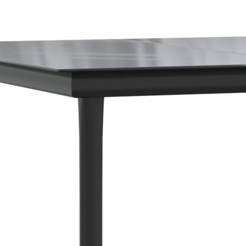 Set comedor jardín 5 pzas y cojines ratán sintético negro gris - Vetonek