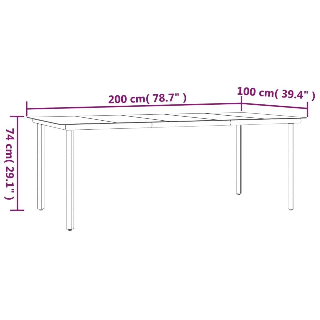 Set de comedor de jardín 9 pzas y cojines ratán sintético negro vidaXL