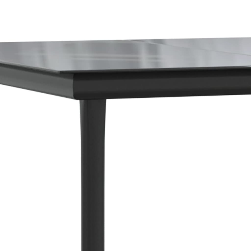 Set comedor jardín 3 pzas y cojines ratán sintético negro gris vidaXL