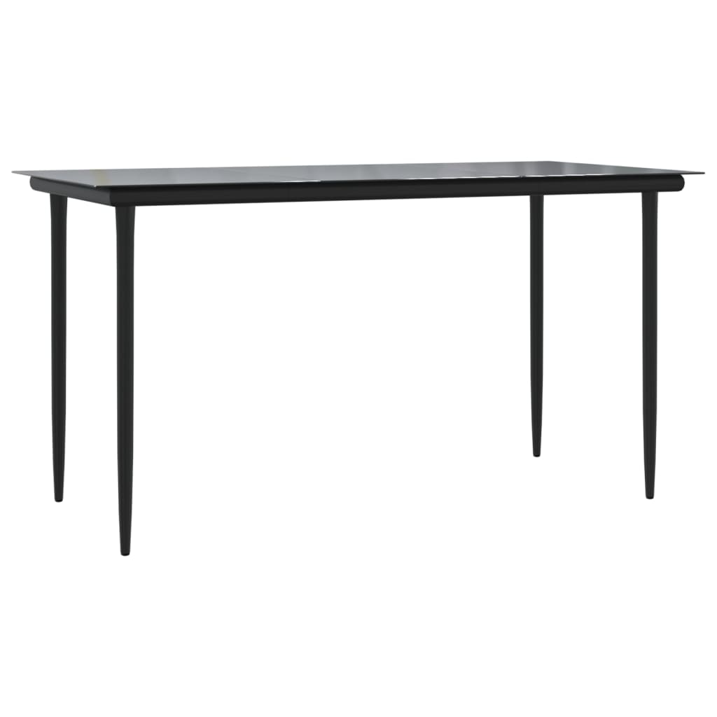 Set comedor jardín 5 pzas y cojines ratán sintético negro gris vidaXL