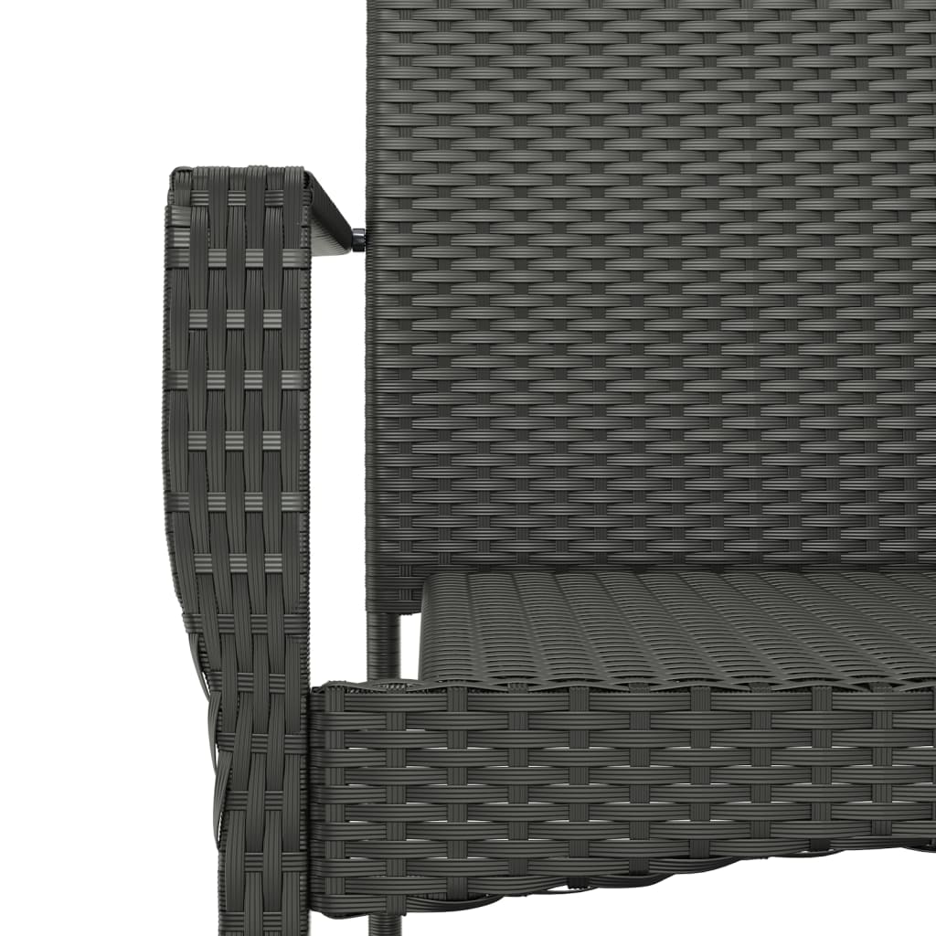 Set de muebles jardín 5 pzas con cojines ratán sintético negro - Vetonek