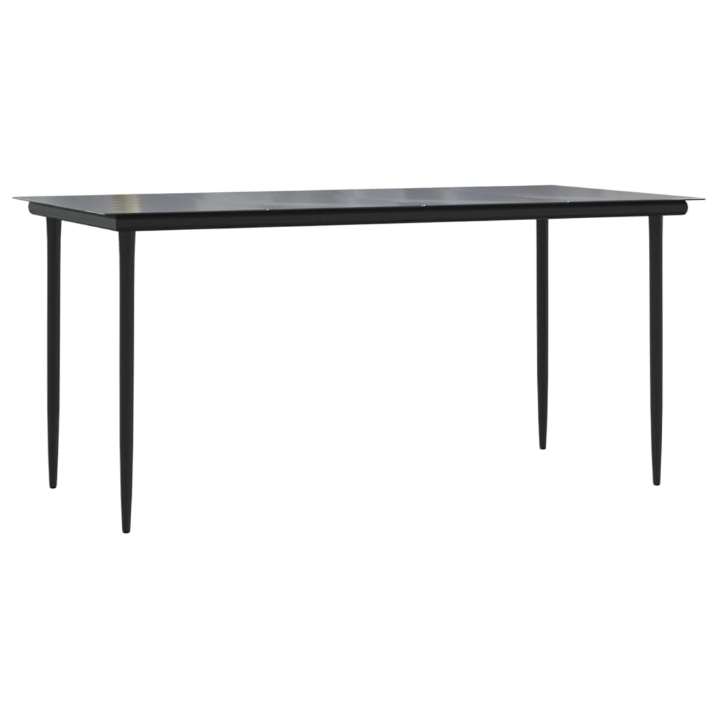 Set comedor jardín 9 pzas y cojines ratán sintético negro gris - Vetonek