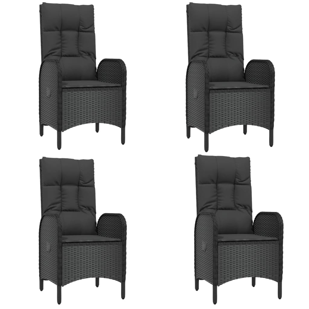 Set de muebles jardín 5 pzas con cojines ratán sintético negro vidaXL