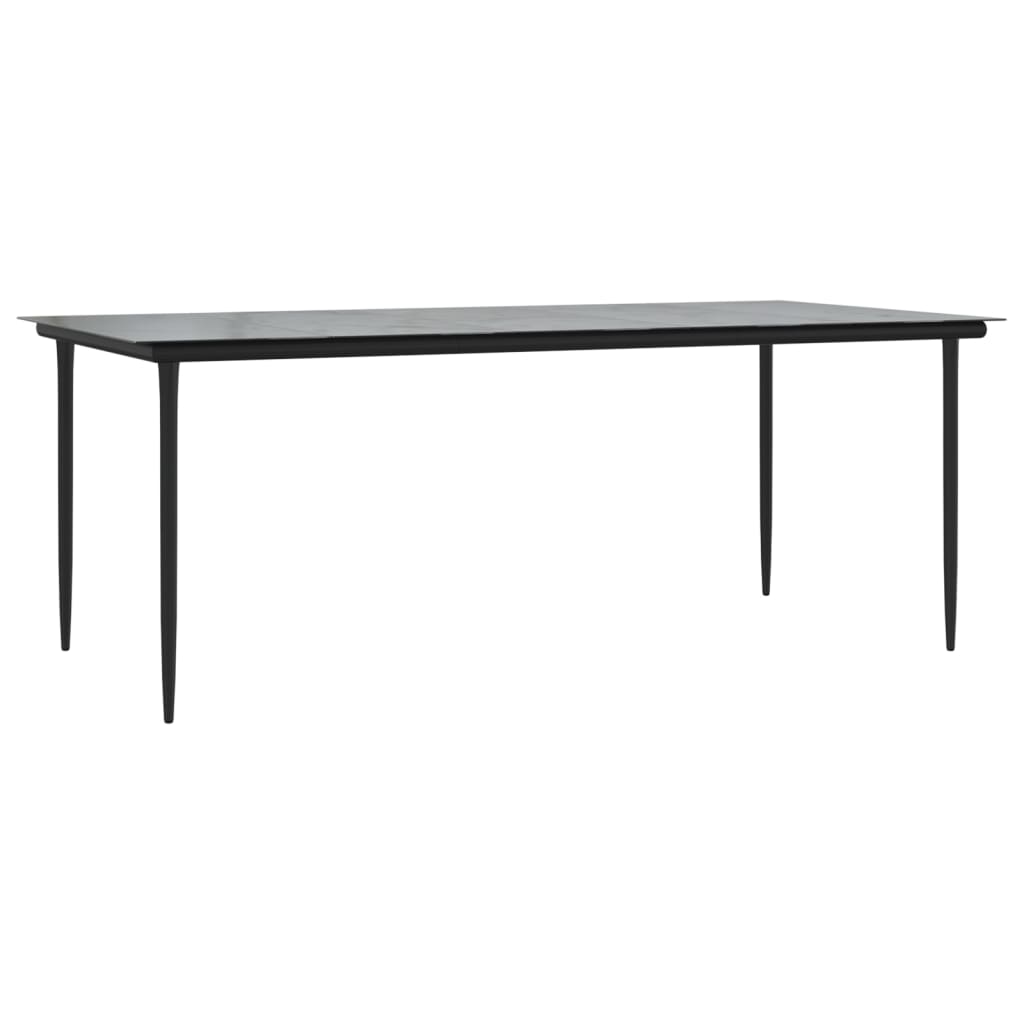 Set comedor jardín 9 pzas y cojines ratán sintético negro gris vidaXL