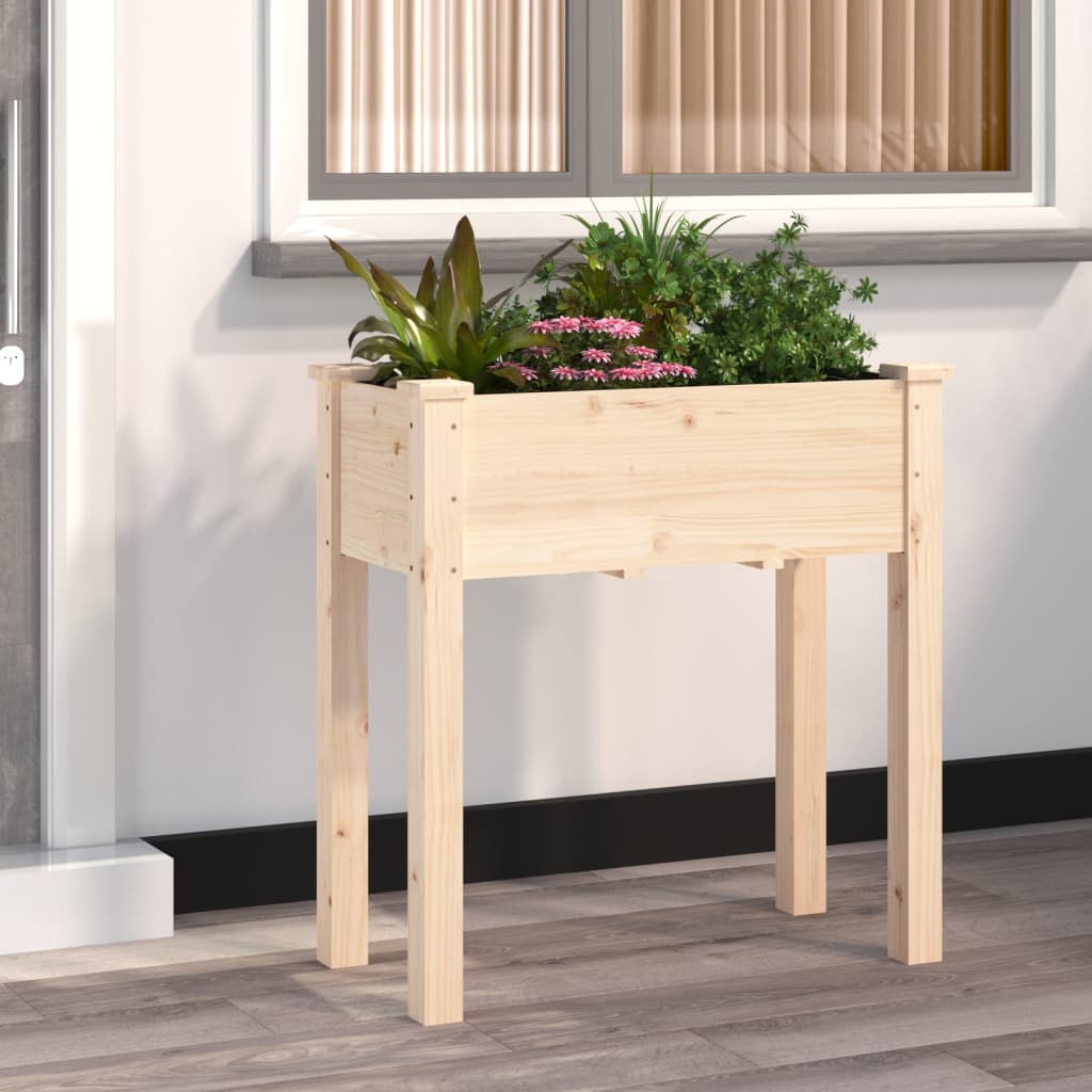 Vetonek Jardinera con forro interior madera maciza de abeto 71x37x76 cm