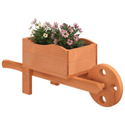 Jardineras forma de carretilla 2 uds madera abeto 47x15x19 cm v4129 - Vetonek