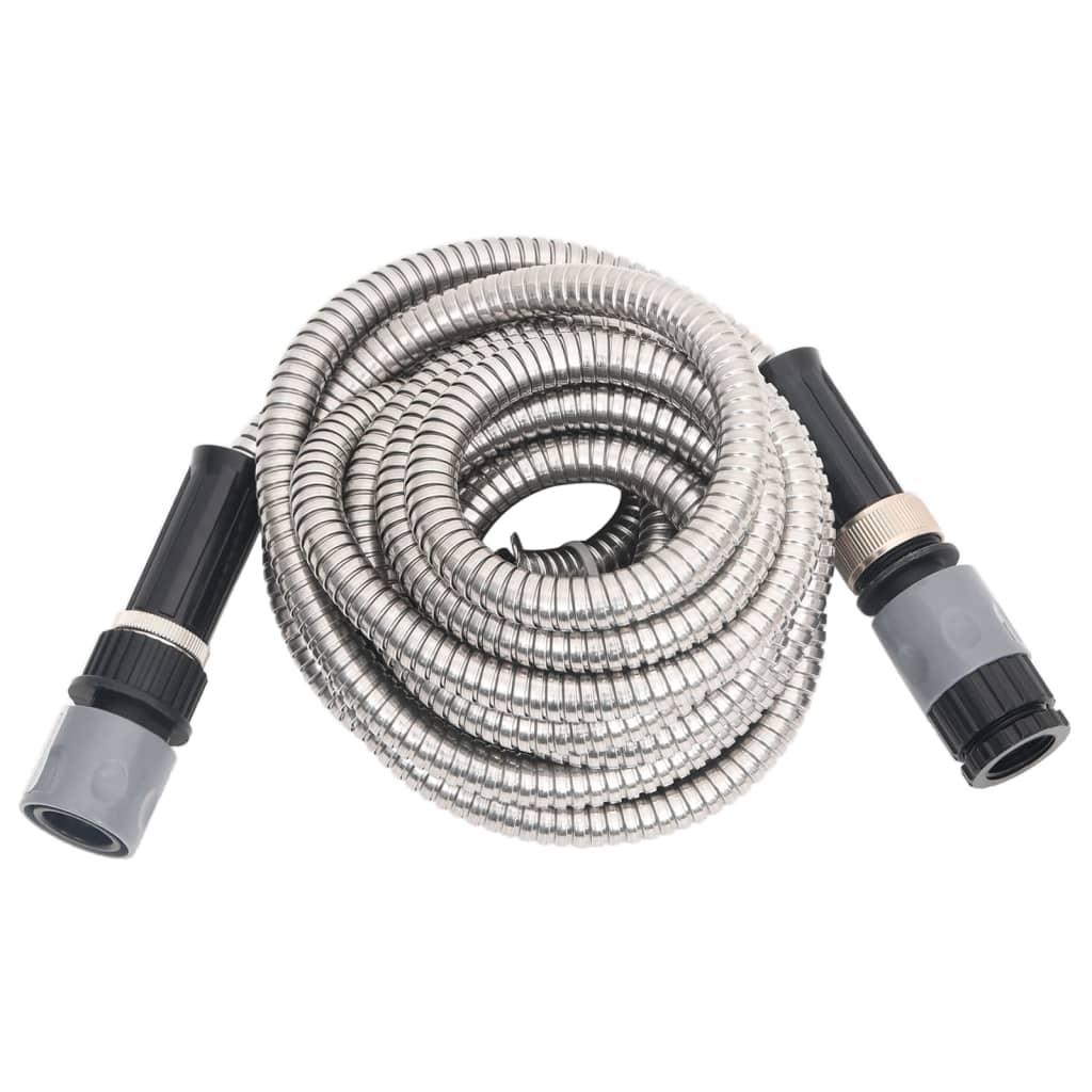 Garden and pulverizable stainless steel hose 14mm 7.5m silver