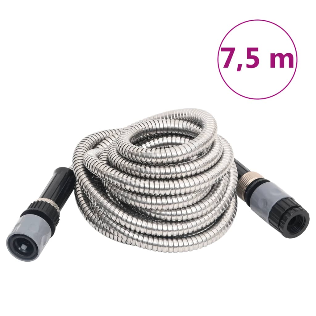 Vetonek Manguera jardín y pulverizador acero inoxidable plata 14mm 7,5m