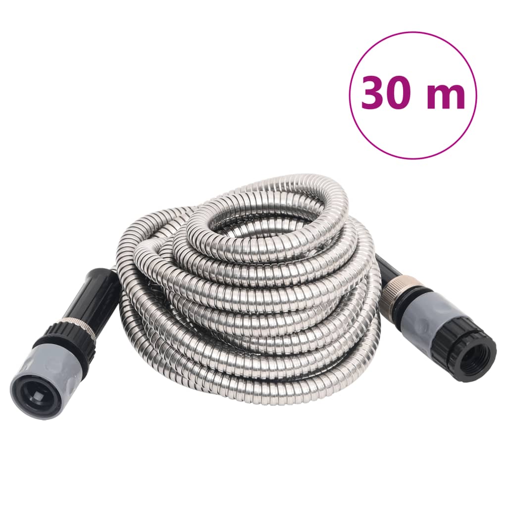 Vetonek Manguera jardín y pulverizador acero inoxidable plata 14mm 30 m