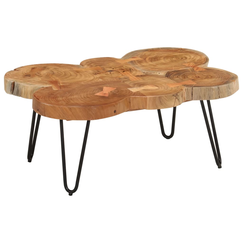 Vetonek Mesa de centro 6 troncos madera maciza acacia 36 cm