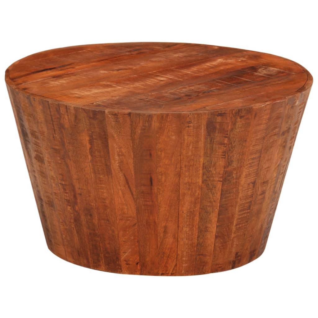 Vetonek Mesa de centro de madera maciza de mango rugosa Ø 52x30 cm