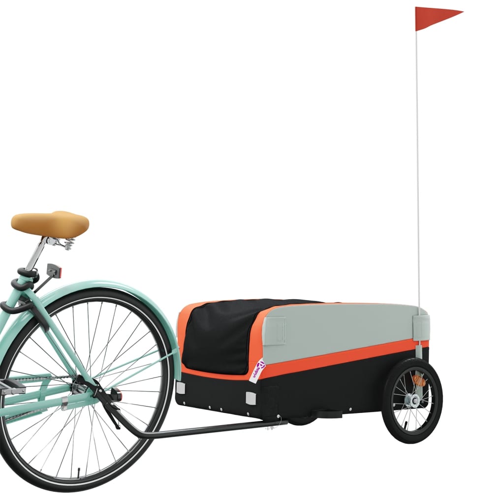 Trailer per biciclette in bici e ferro arancione 45 kg