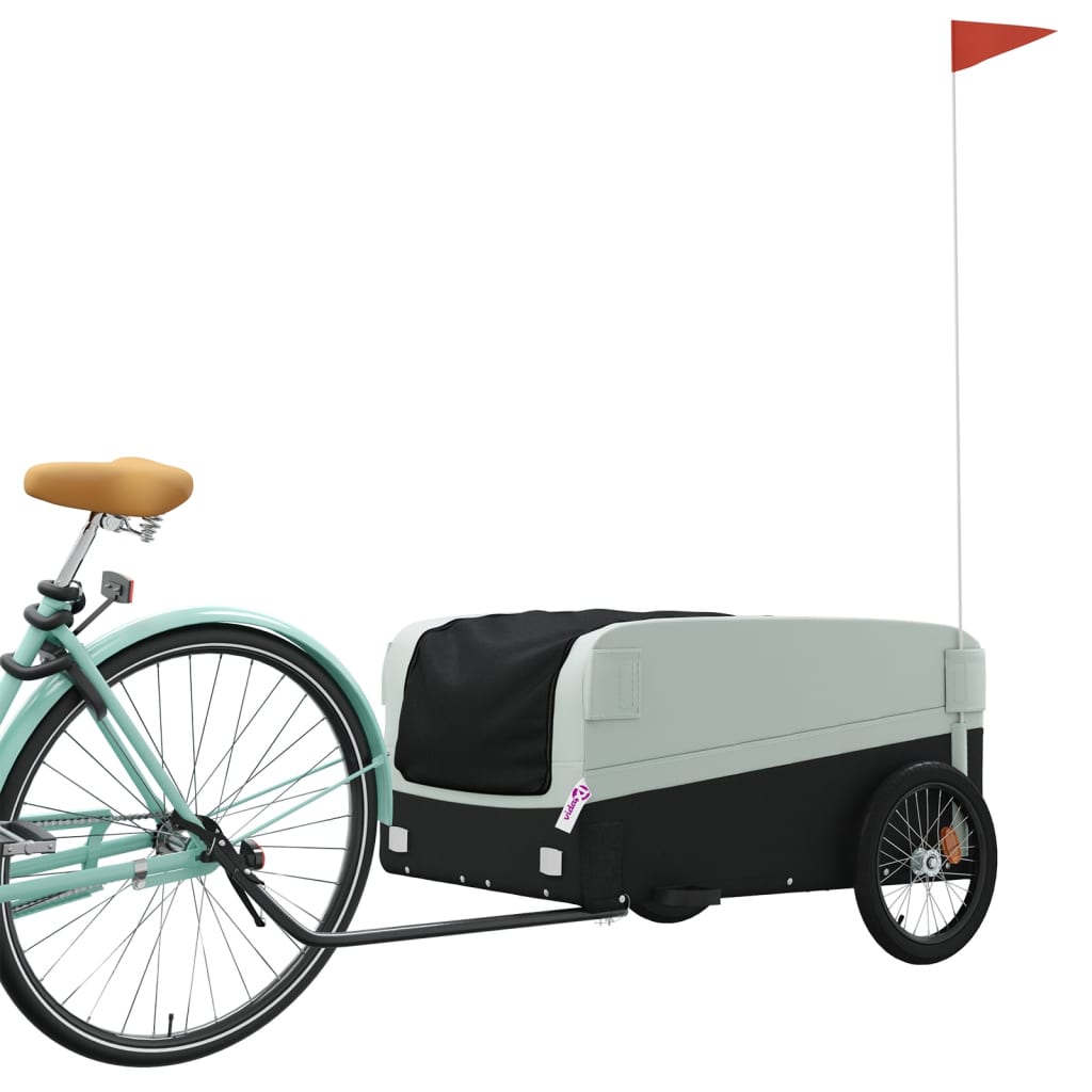 Trailer de bicicleta de bicicleta e ferro cinza 45 kg