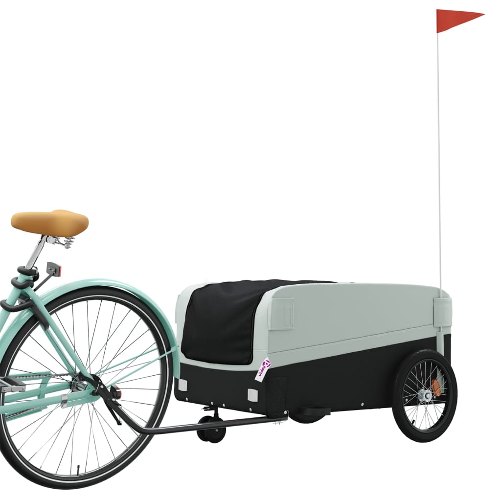 Trailer de bicicleta de bicicleta e ferro cinza 45 kg