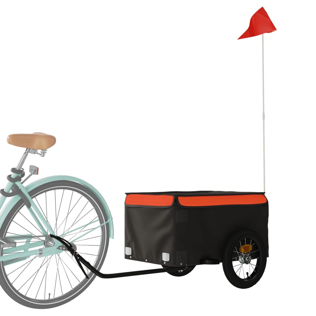 Trailer bici da bici e in ferro arancione 30 kg