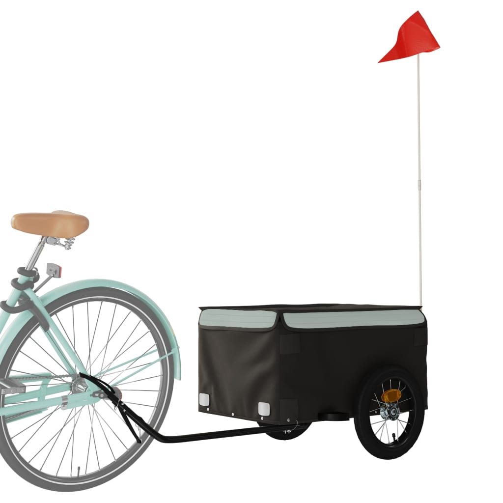 Trailer de bicicleta de bicicleta e ferro cinza 30 kg