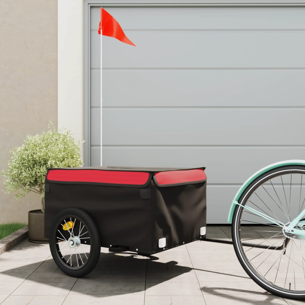 Vetonek Remolque para bicicleta hierro negro y rojo 45 kg