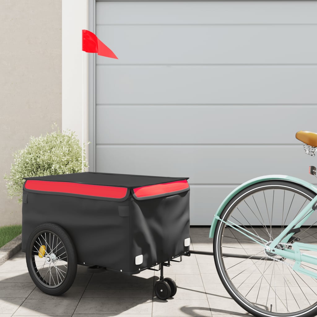 Vetonek Remolque para bicicleta hierro negro y rojo 30 kg