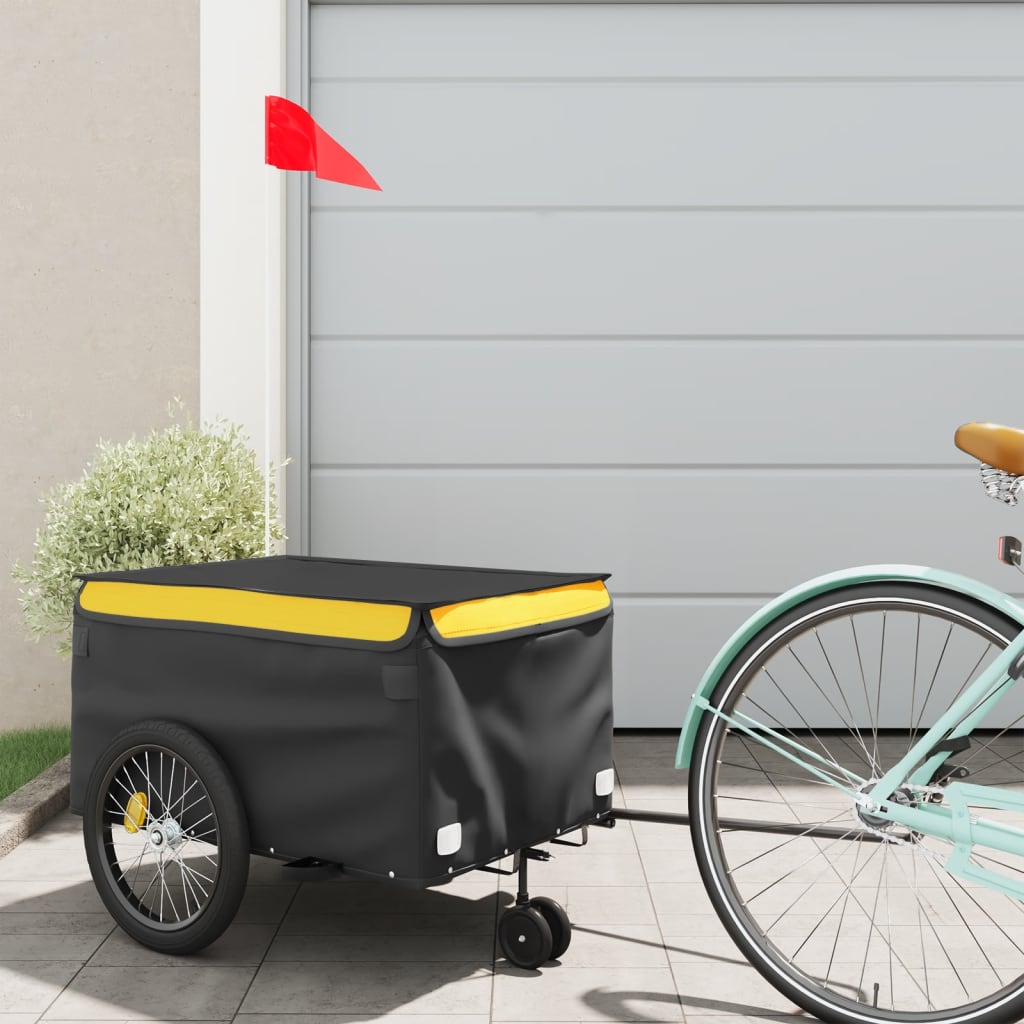 Vetonek Remolque para bicicleta hierro negro y amarillo 30 kg