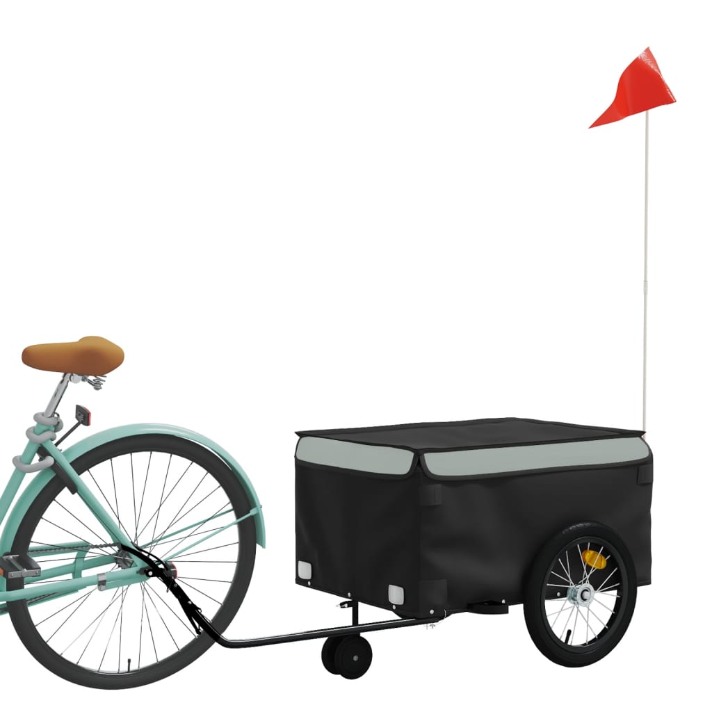 Trailer de bicicleta de bicicleta e ferro cinza 45 kg