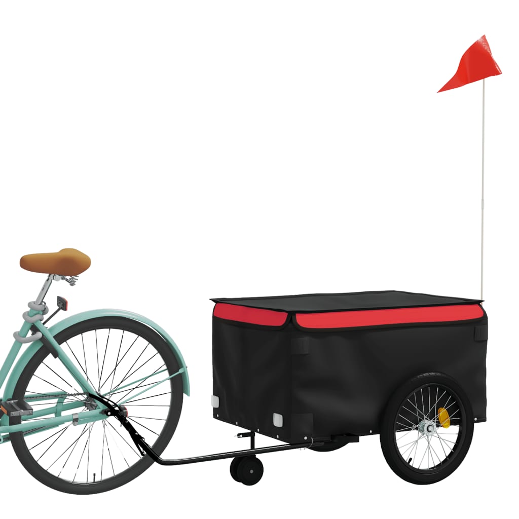 Remolque para bicicleta hierro negro y rojo 45 kg