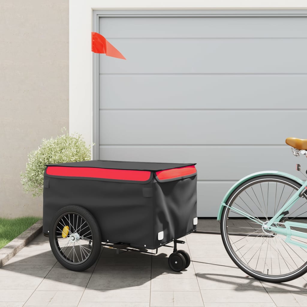 Vetonek Remolque para bicicleta hierro negro y rojo 45 kg