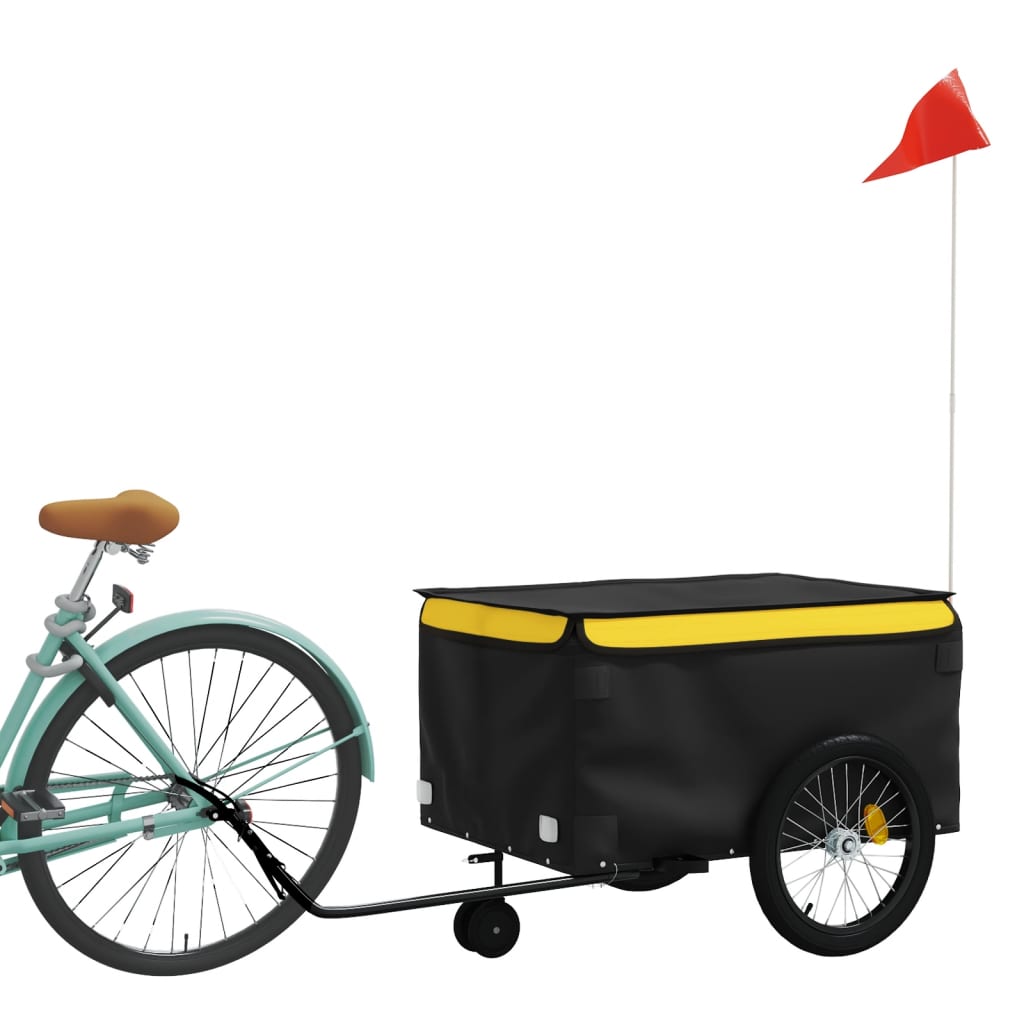 Remolque para bicicleta hierro negro y amarillo 45 kg