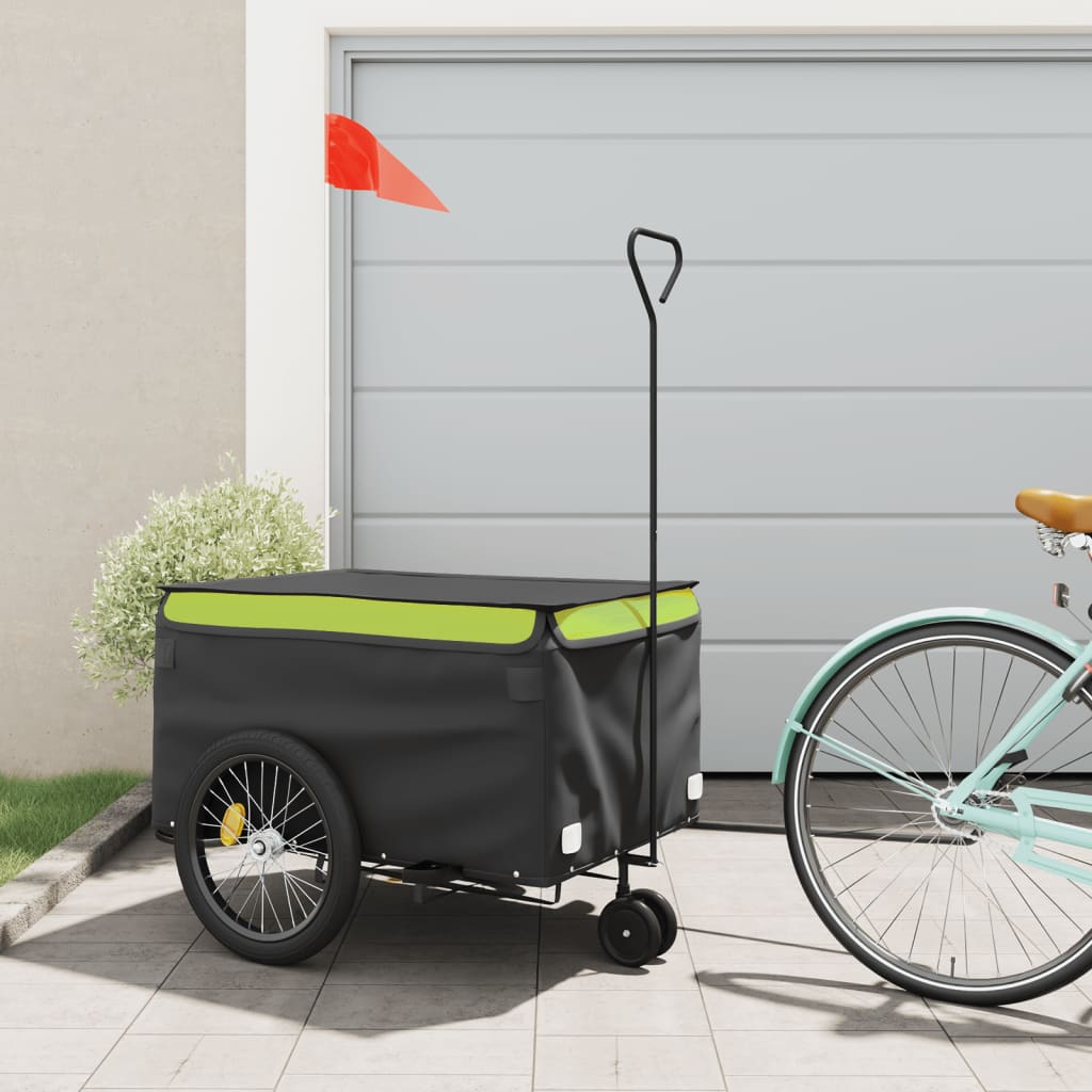 Vetonek Remolque para bicicleta hierro negro y verde 45 kg