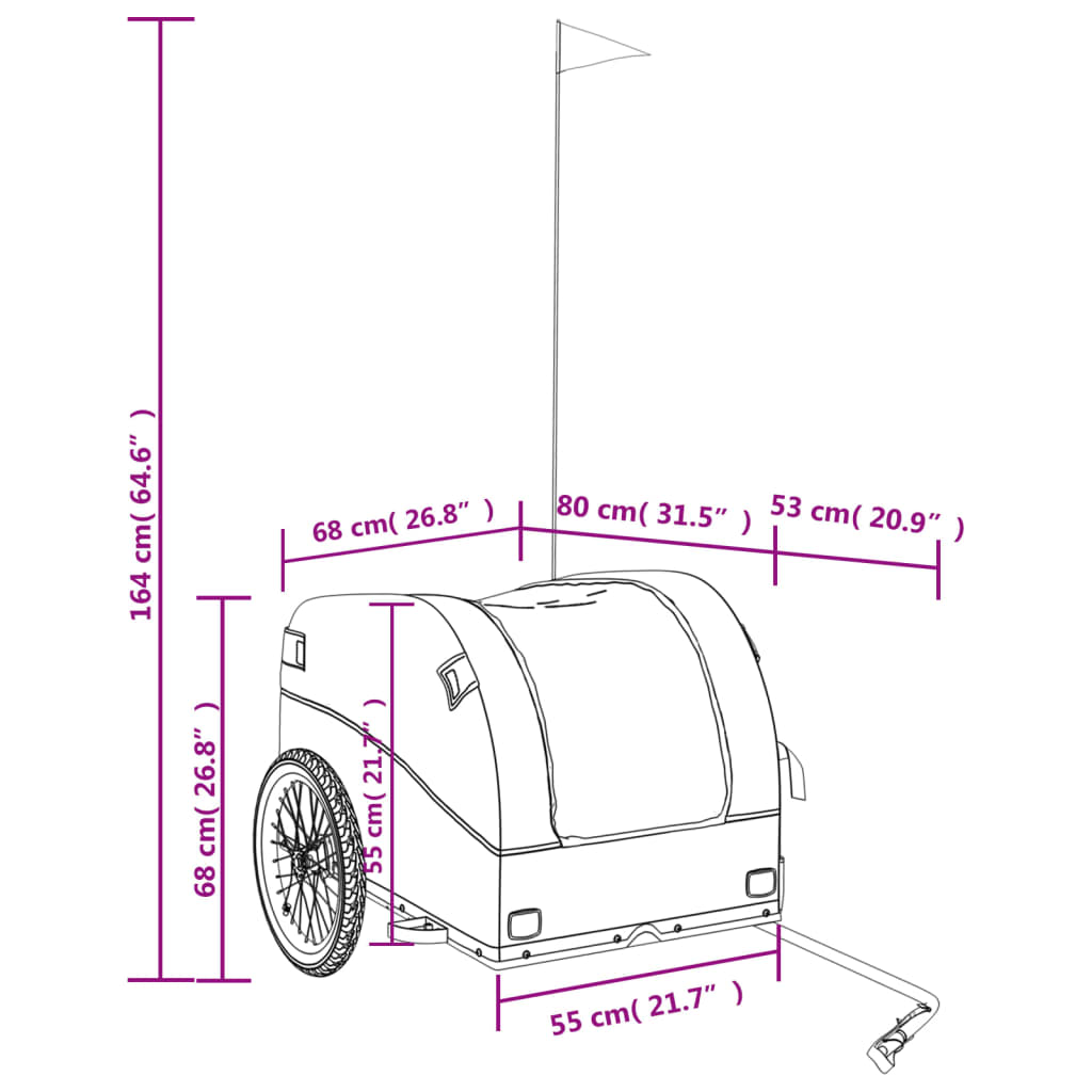 45 kg black and green bicycle trailer