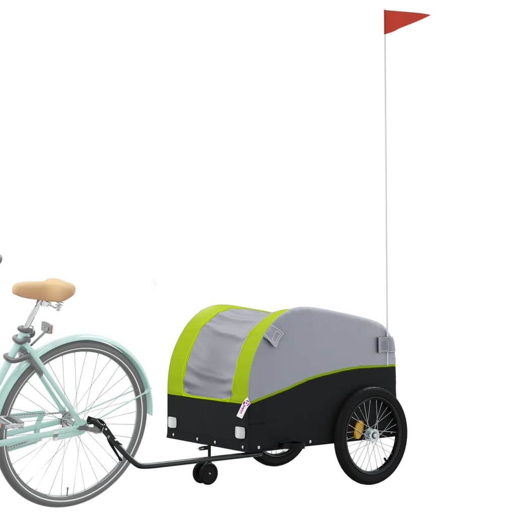 45 kg black and green bicycle trailer