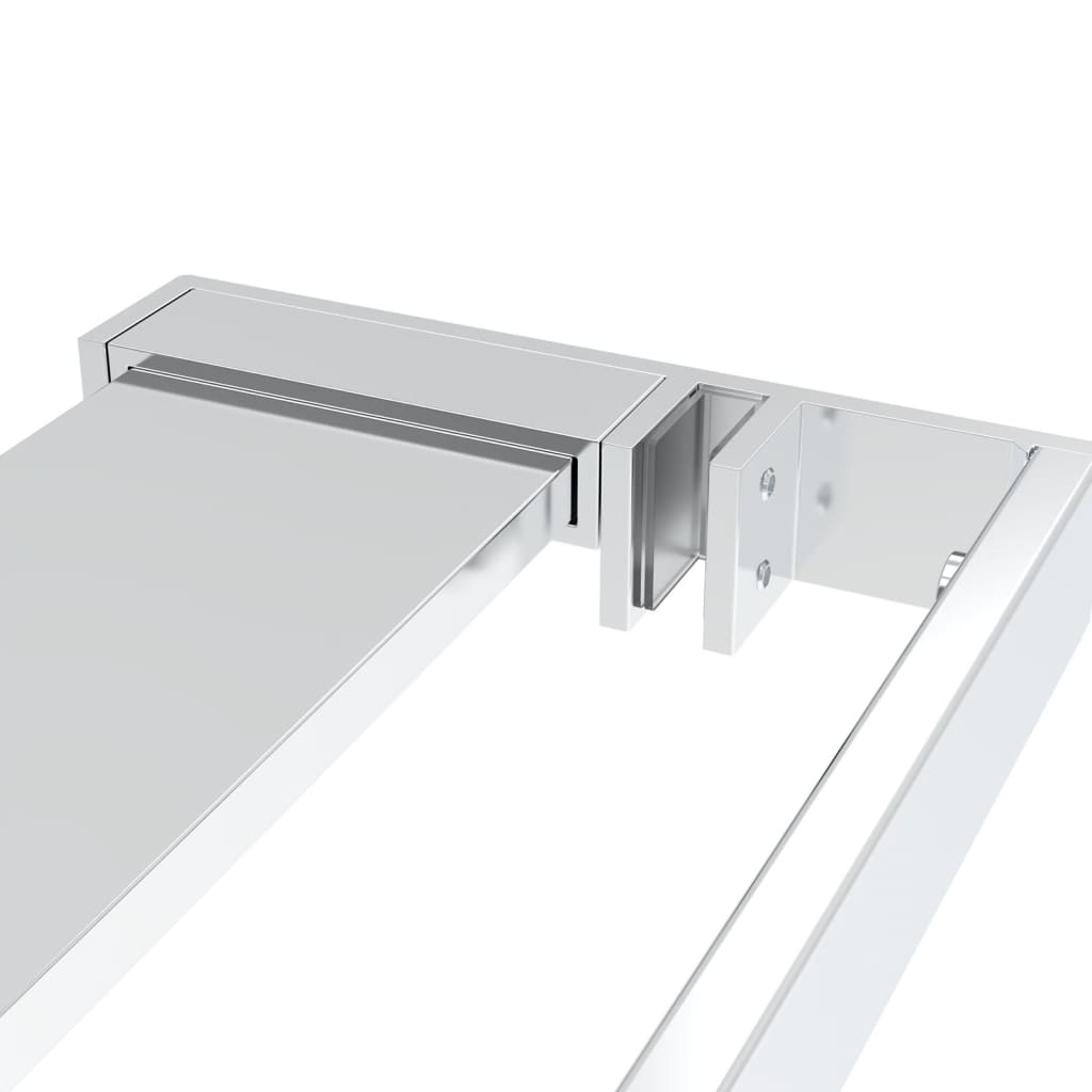 Mampara ducha con estante vidrio ESG aluminio cromado 90x195 cm vidaXL