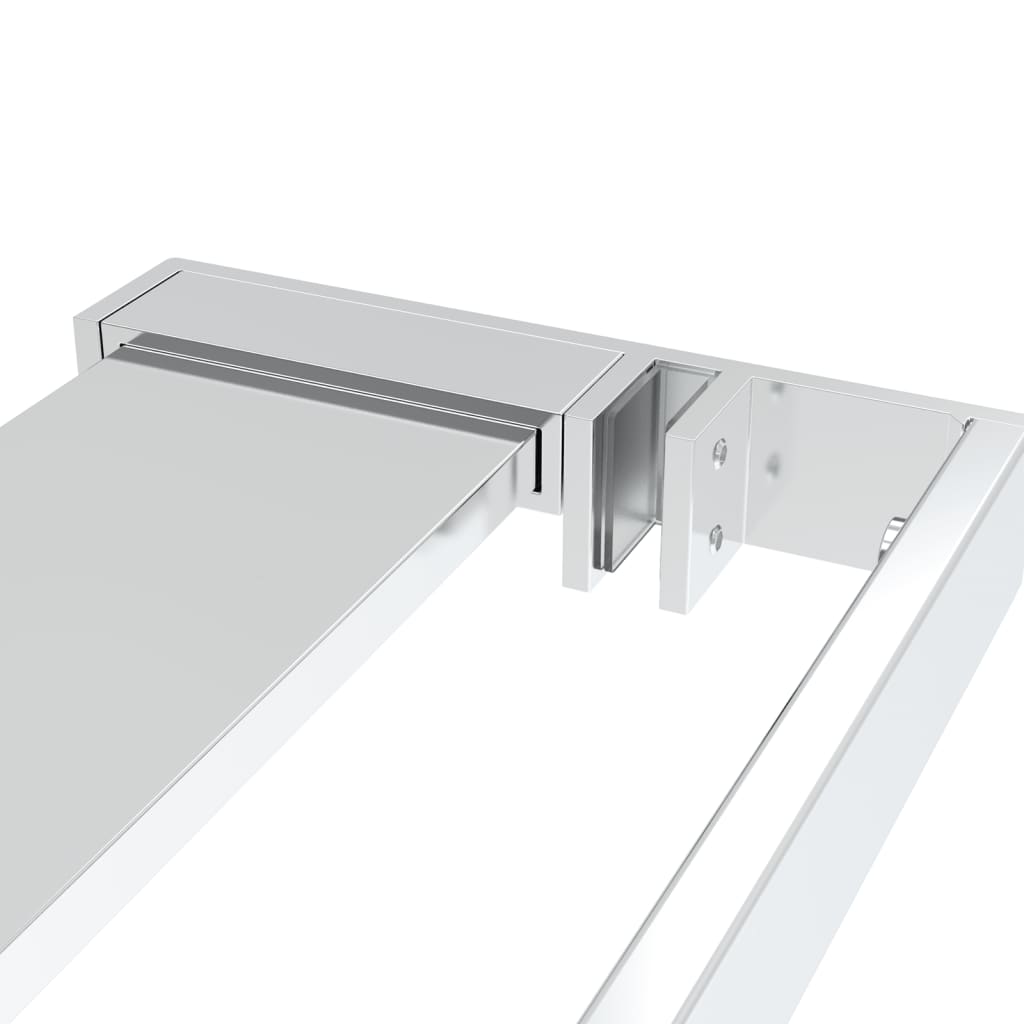 Mampara ducha con estante vidrio ESG aluminio cromado 100x195cm vidaXL