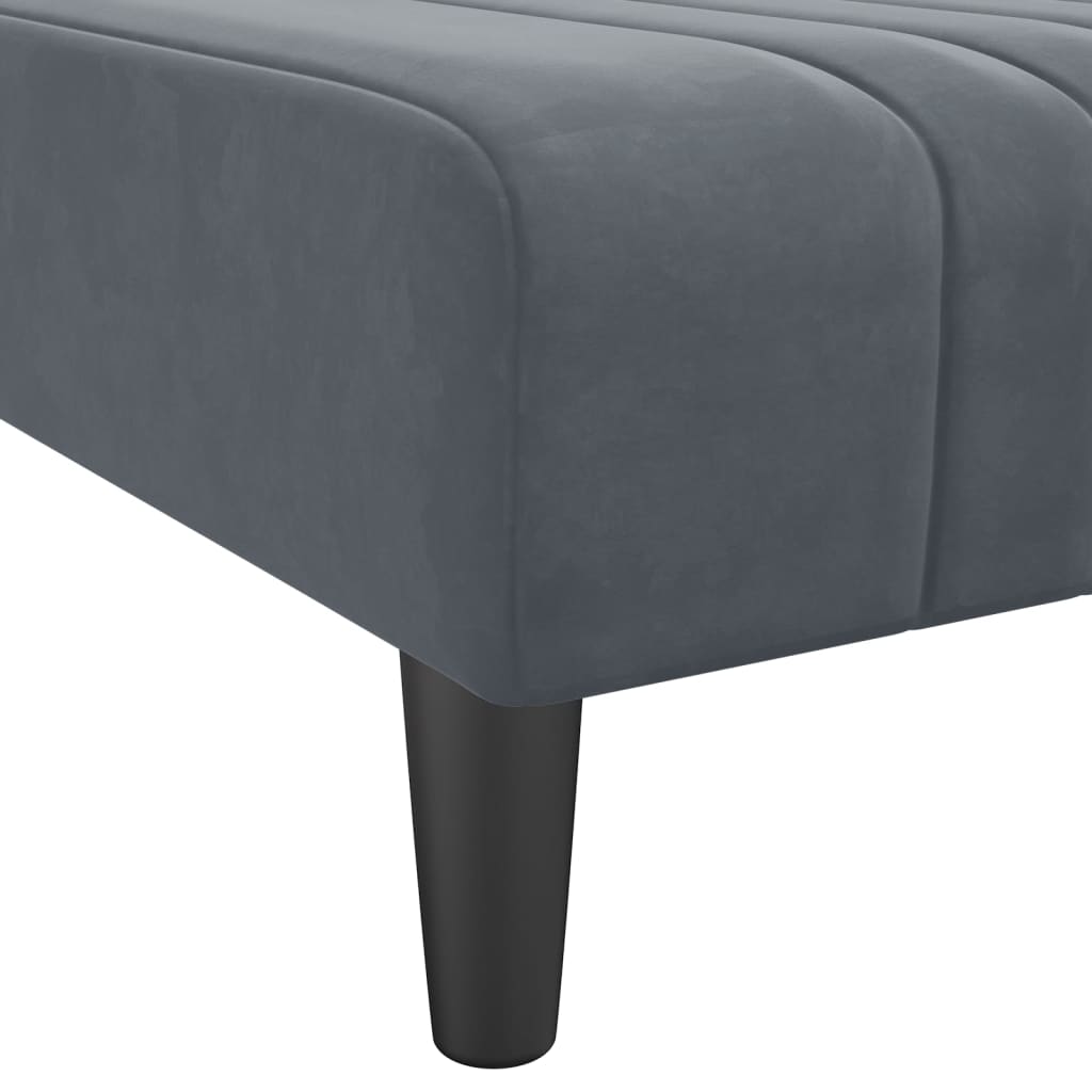 Sofá cama en forma de L terciopelo gris oscuro 260x140x70 cm - Vetonek