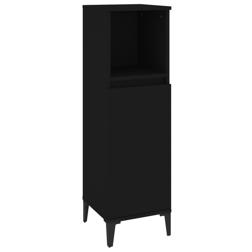 Juego de muebles de baño 3 pzas madera negro vidaXL