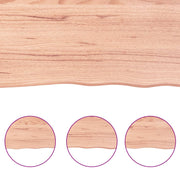 Plan de salle de bain en bois massif traité marron clair 160x30x(2-6)cm V3299 Vetonek