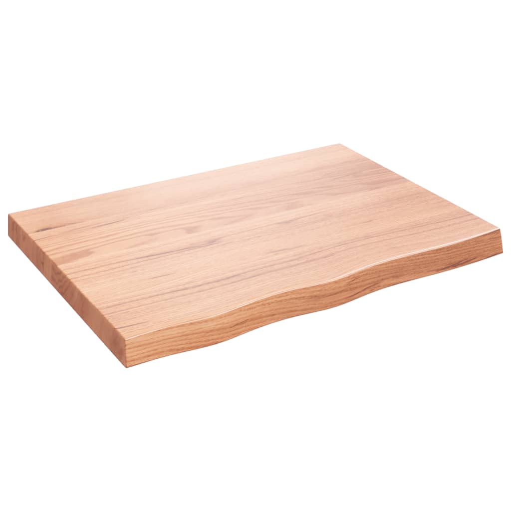 Tablero mesa madera roble tratada marrón claro 80x60x(2-6) cm vidaXL