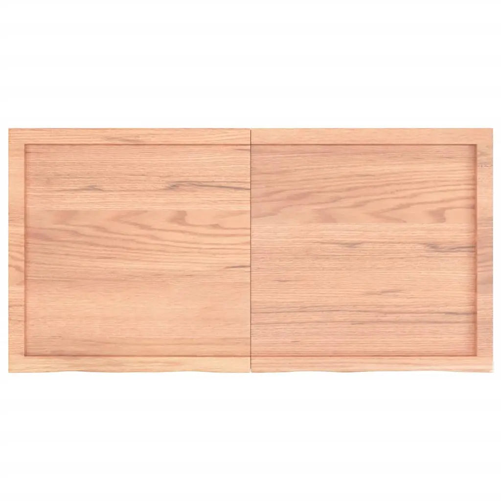 Tablero mesa madera roble tratada marrón claro 120x60x(2-4) cm Vetonek