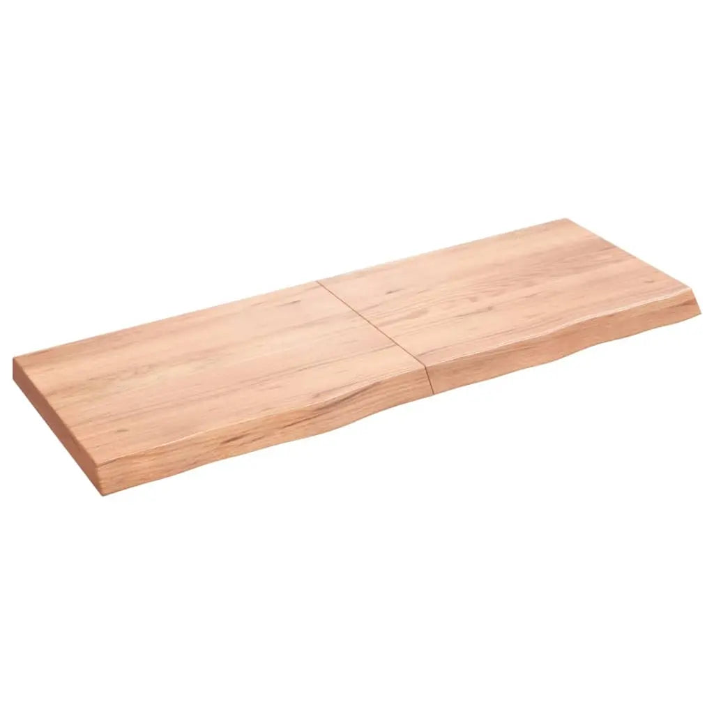 Tablero mesa madera roble tratada marrón claro 140x50x(2-6) cm Vetonek