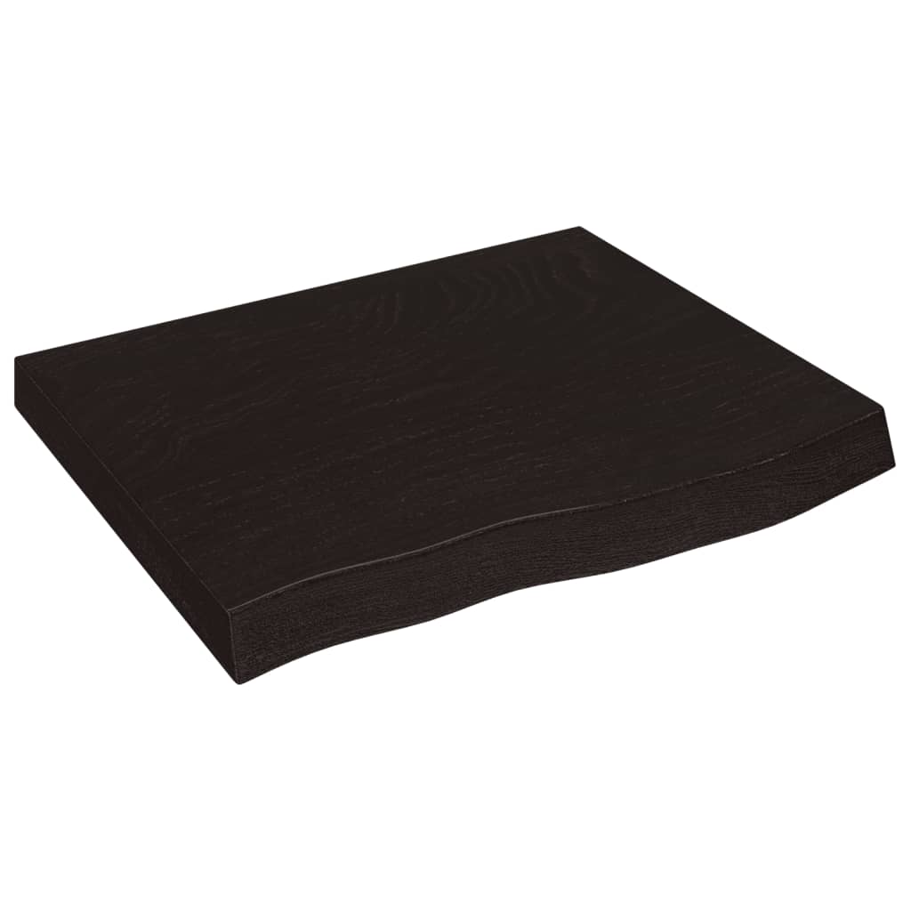 Tablero mesa madera roble tratada marrón oscuro 60x50x(2-6) cm vidaXL