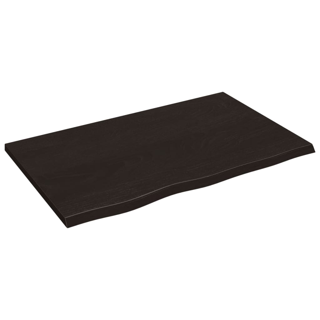 Tablero de mesa madera roble tratada marrón oscuro 80x50x2 cm vidaXL