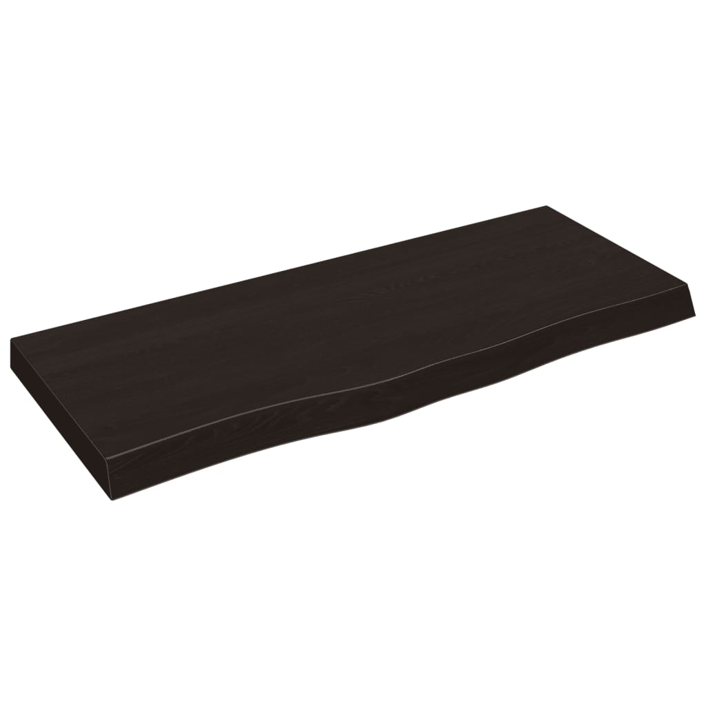 Tablero mesa madera roble tratada marrón oscuro 100x40x(2-6) cm vidaXL