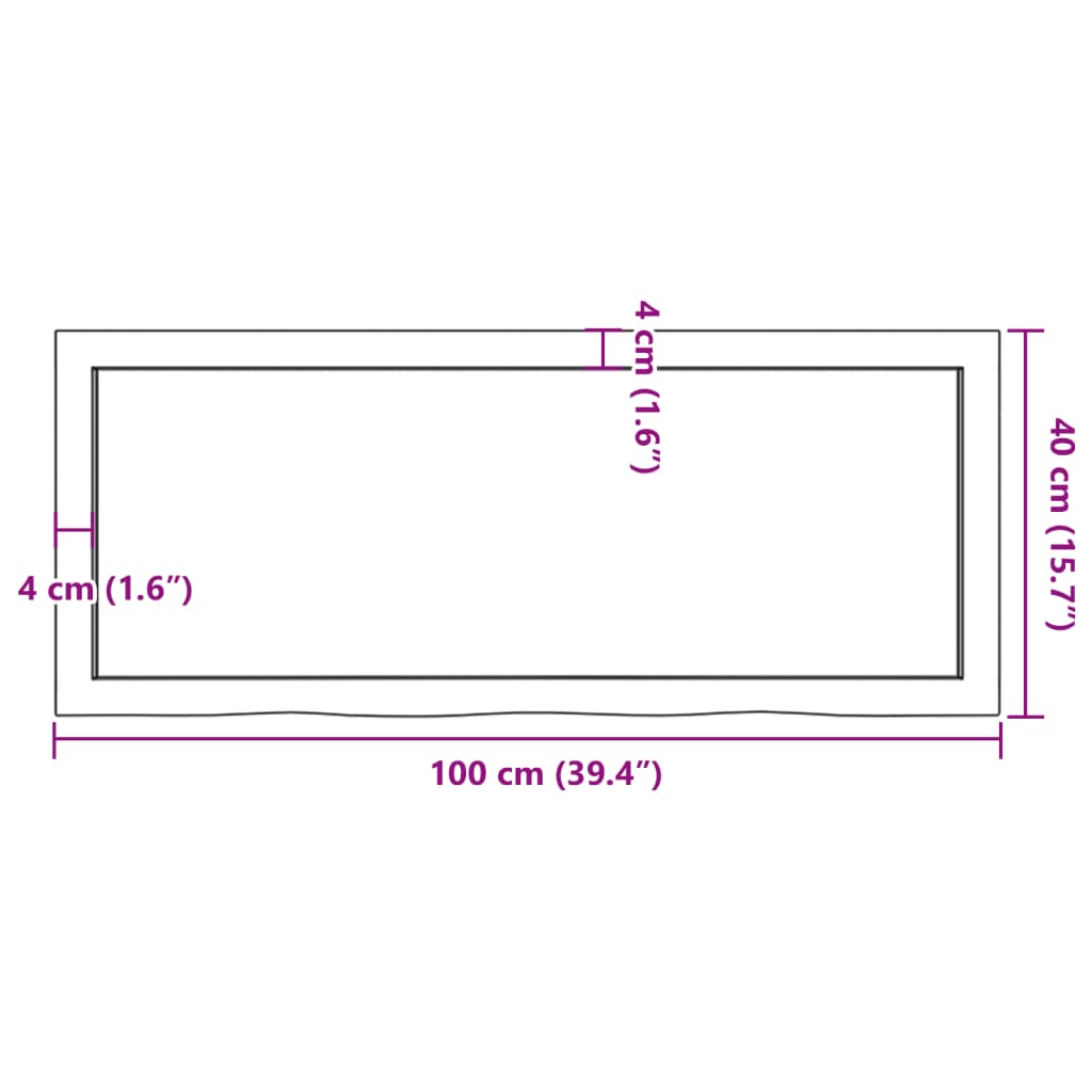 Tablero mesa madera roble tratada marrón oscuro 100x40x(2-6) cm vidaXL