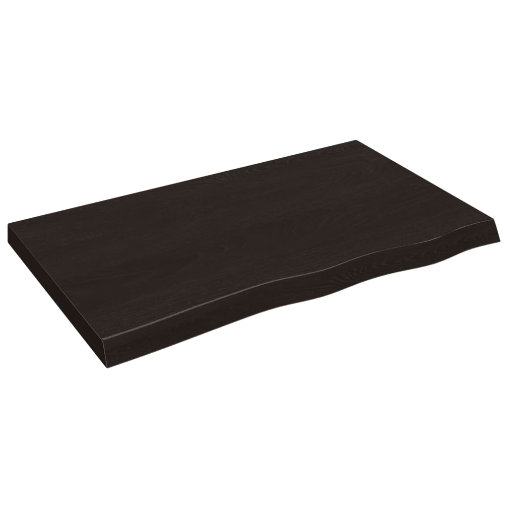 Tablero mesa madera roble tratada marrón oscuro 100x60x(2-6) cm vidaXL