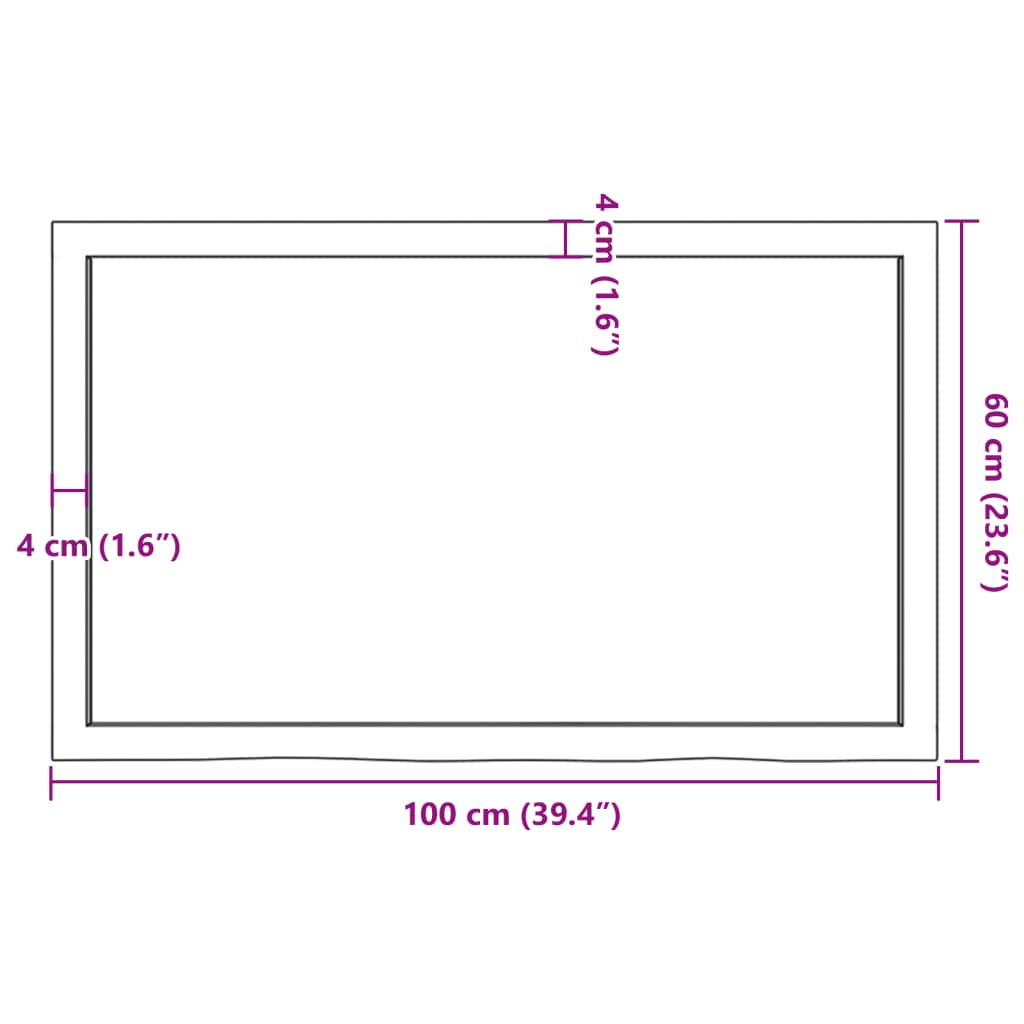 Tablero mesa madera roble tratada marrón oscuro 100x60x(2-6) cm vidaXL